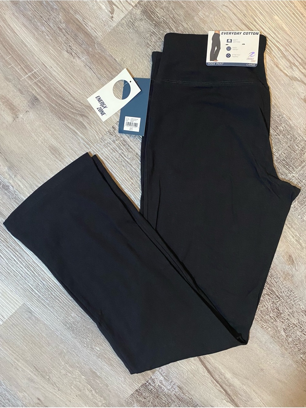 Energy Zone High-rise Cotton Yoga Pant Leggings Black Boot Cut Women's Large